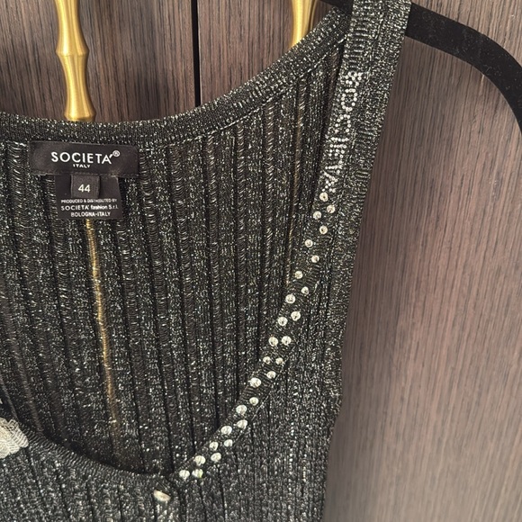 ✨💎Societa Metallic Silver/Black Top💎✨ - Picture 5 of 11